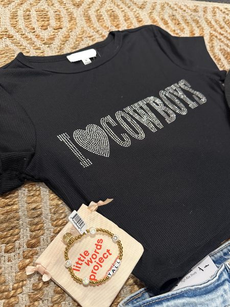 Love Cowboys Crop Tee