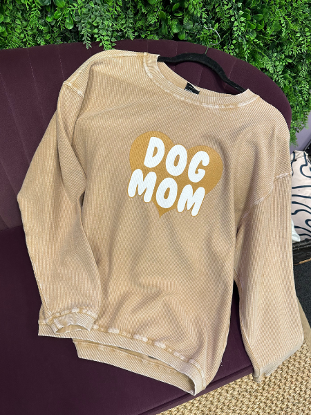 Dog Mom Corded Sweatshirt