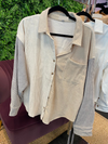 Taupe Colorblock Button Up