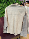 Taupe Colorblock Button Up